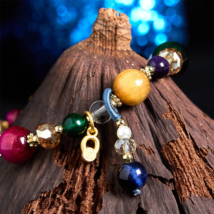 Buddha Stones天然色タイガーアイストーン ウェイトバランスブレスレット