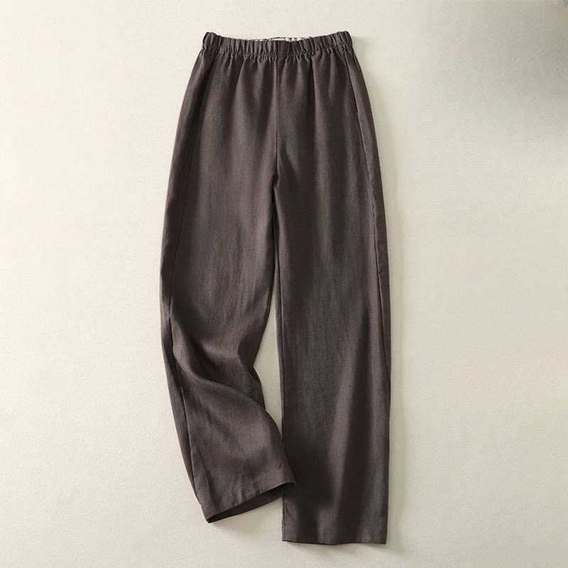 Buddha Stonesデイリー 無地 シンプルデザイン コットンリネン レディース パンツ ポケット付き - サドルブラウン - US8-10,UK/AU12-14,EU40-42 (2XL) - image 11