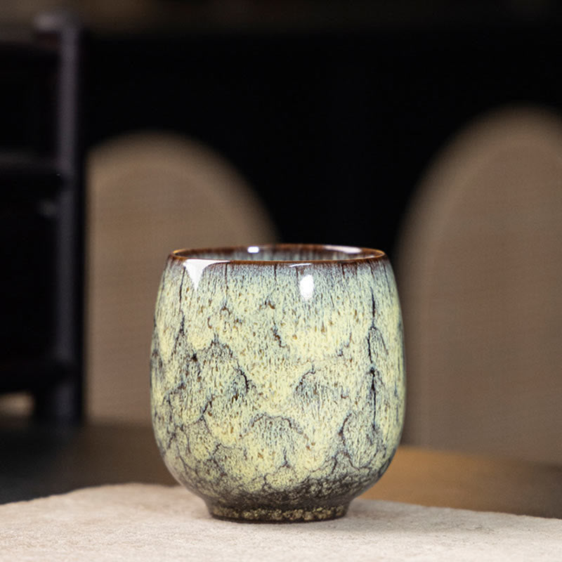 Buddha Stones手作りの小さな中国建展窯変陶器ティーカップカンフーティーカップ150ml