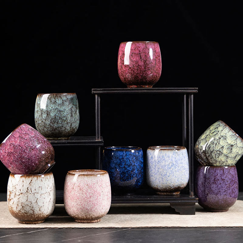 Buddha Stones手作りの小さな中国建展窯変陶器ティーカップカンフーティーカップ150ml