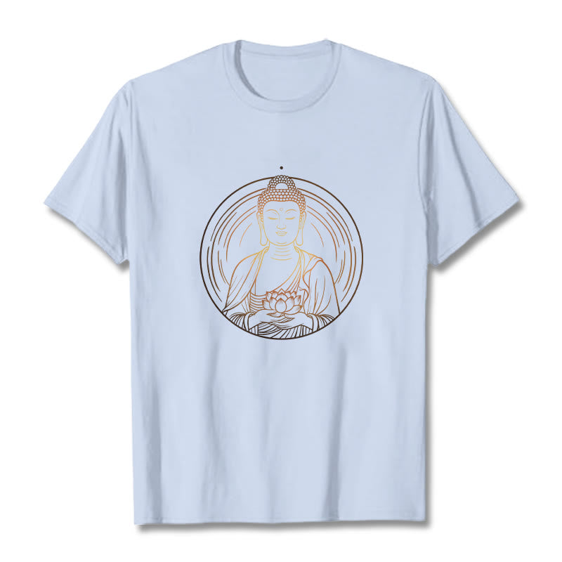 Buddha Stones蓮の花を持つ黄金の仏像 Tシャツ - ライトシアン - 2XL - image 19