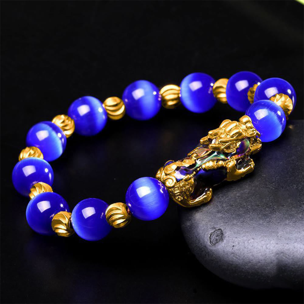 Buddha Stonesキャットアイカラーチェンジ貔貅サポートブレスレット