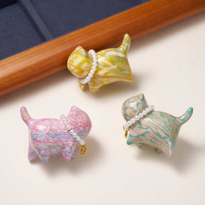 Buddha Stones白檀 幸運のミニ猫 漆工芸 癒しの装飾 ランダムカラー (ブラインドボックス) - image 3