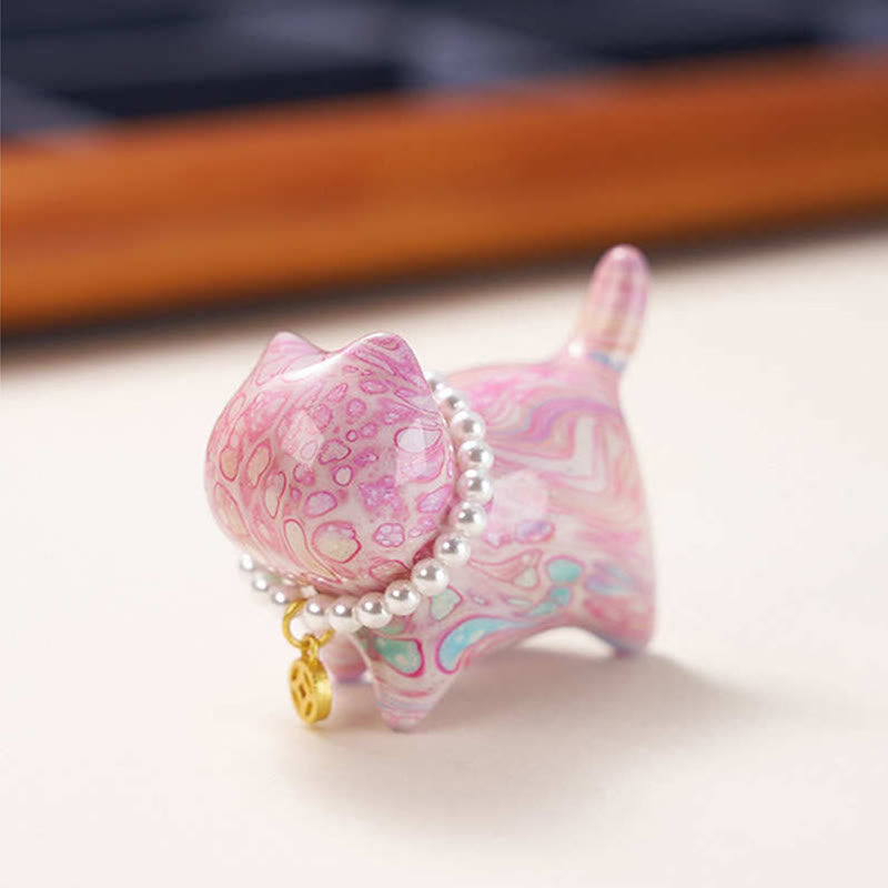 Buddha Stones白檀 幸運のミニ猫 漆工芸 癒しの装飾 ランダムカラー (ブラインドボックス) - image 5