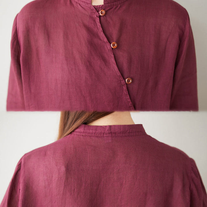 Buddha Stonesカジュアル 2点セット 無地 七分袖 斜め襟 シャツ トップス スカート ポケット付き 瞑想 禅 太極拳服 レディース セット - image 14