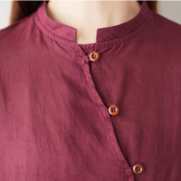 Buddha Stonesカジュアル 2点セット 無地 七分袖 斜め襟 シャツ トップス スカート ポケット付き 瞑想 禅 太極拳服 レディース セット - image 9