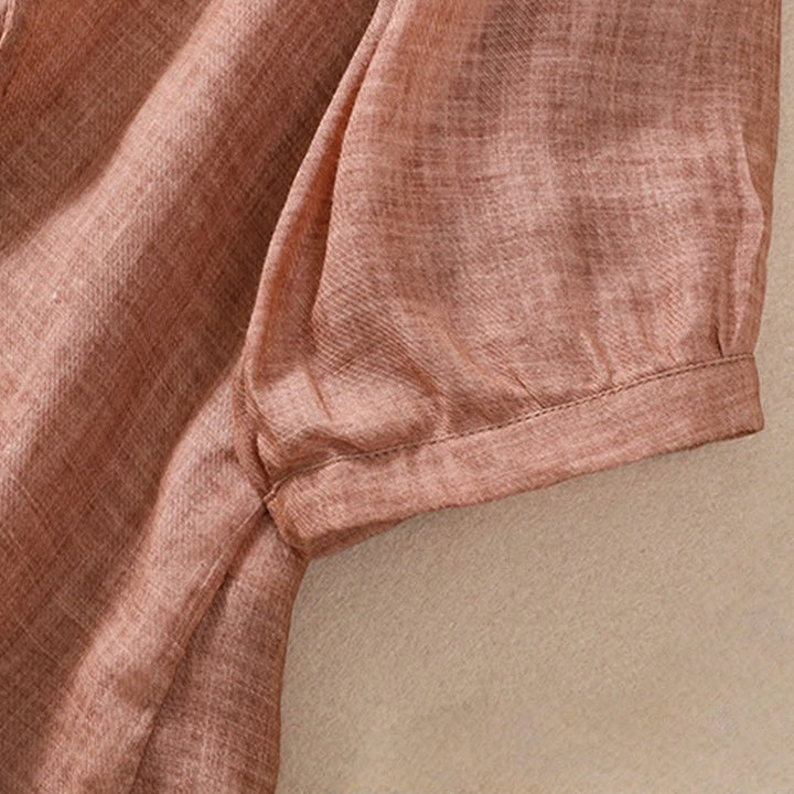 Buddha Stonesカジュアル デイリー 無地 ボタン フリルデザイン スタンドカラー レディース コットン リネン 七分袖 シャツ カーディガン - image 21