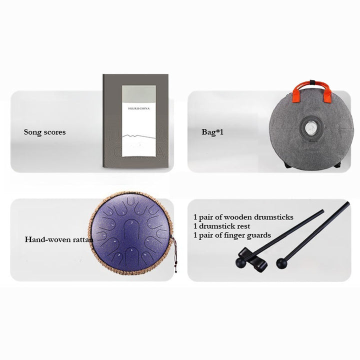 Buddha Stonesスチールタンドラム サウンドヒーリング マインドフルネス瞑想 ドラムキット 15音 14インチ 打楽器