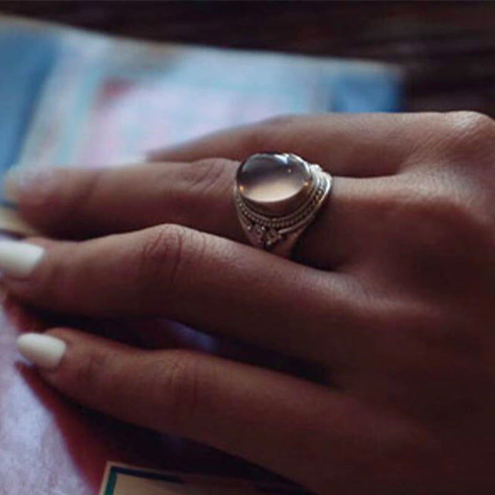 Buddha Stones 925スターリングシルバー ハンドメイド 天然ローズクォーツ 愛のエネルギー 調節可能リング