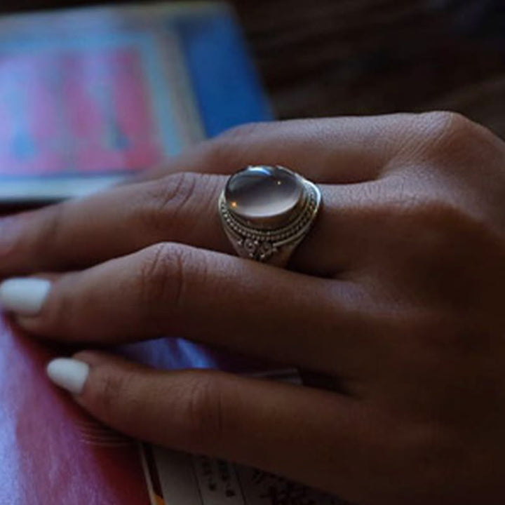 Buddha Stones 925スターリングシルバー ハンドメイド 天然ローズクォーツ 愛のエネルギー 調節可能リング