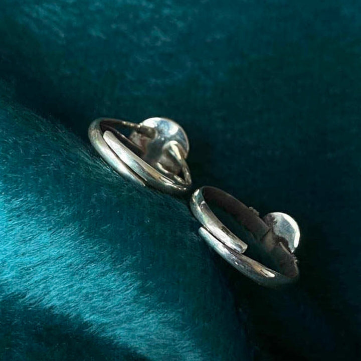 Buddha Stones 925スターリングシルバー ハンドメイド ブラックオニキス幸運繁栄調節可能リング