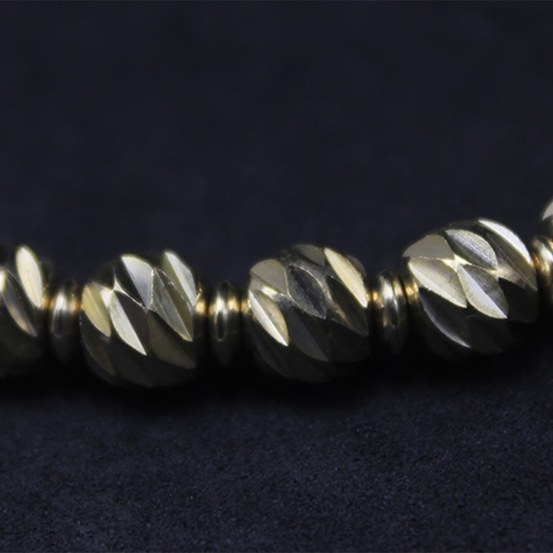 Buddha Stonesヴィンテージ アンティーク調 ナイフ彫刻模様 銅 真鍮ビーズ 富のブレスレット