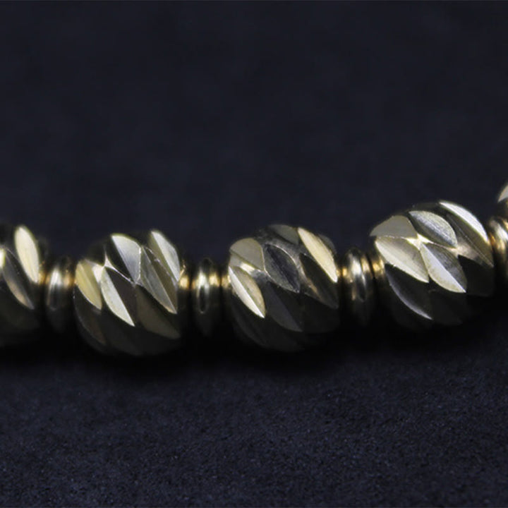 Buddha Stonesヴィンテージ アンティーク調 ナイフ彫刻模様 銅 真鍮ビーズ 富のブレスレット