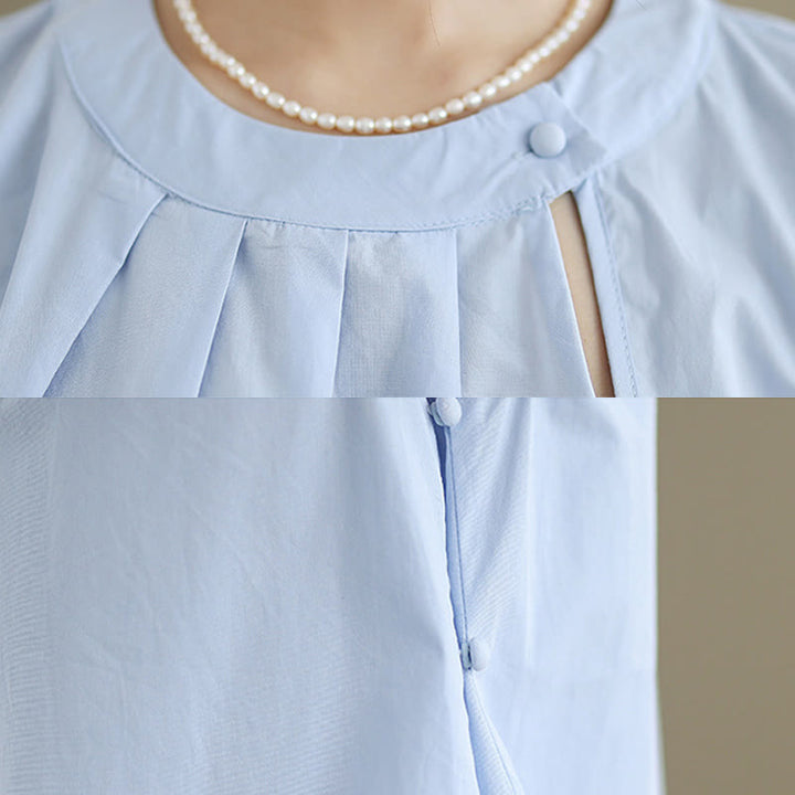 Buddha Stones夏 無地 プリーツデザイン ホルターネック ノースリーブ コットンリネン レディース ベスト