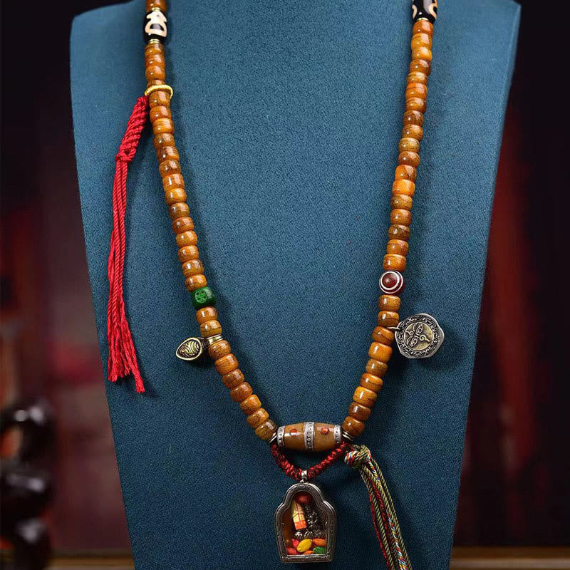 Buddha Stonesチベット 108 ビーズ ラクダの骨 幸運のタッセルMala