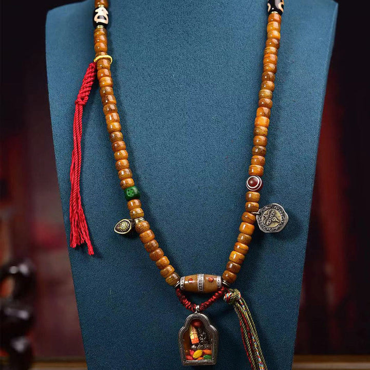 Buddha Stonesチベット 108 ビーズ ラクダの骨 幸運のタッセルMala