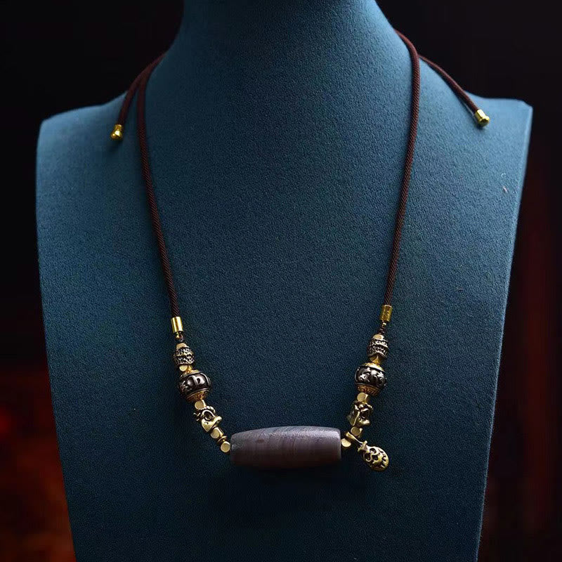 Buddha Stonesチベット Dzi ビーズオーム・マニ・パドメ・フム保護ネックレスペンダント - image 6