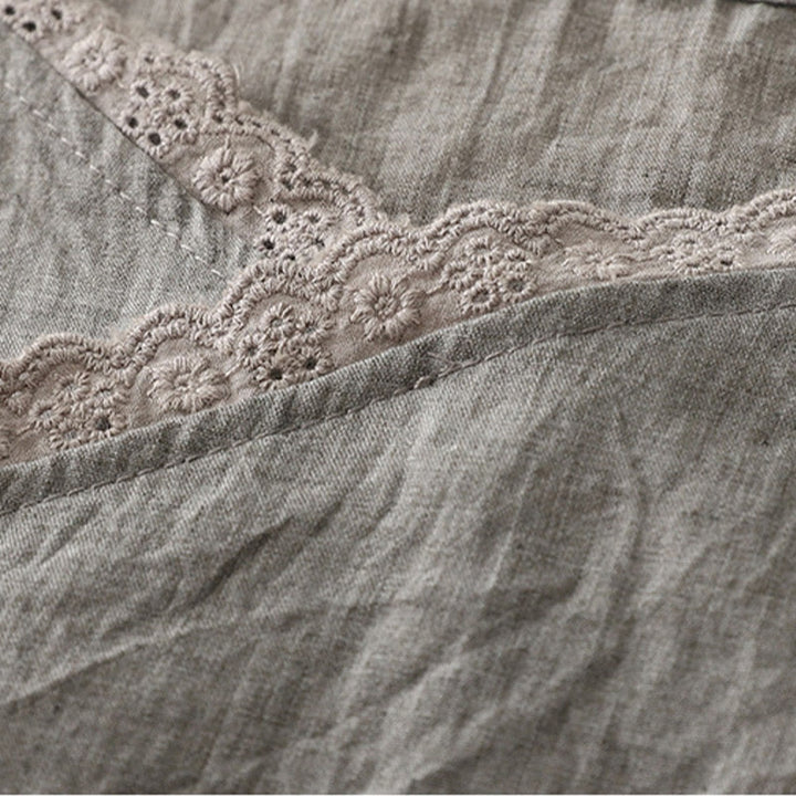 Buddha Stonesヴィンテージ サイドレースアップ スプライシングレース Vネック ノースリーブ レディース ベスト - image 11