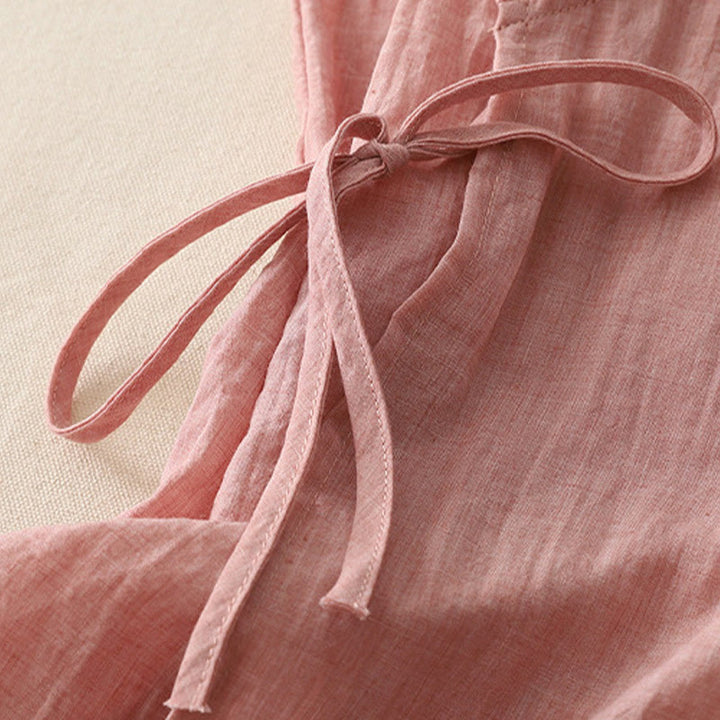 Buddha Stonesヴィンテージ サイドレースアップ スプライシングレース Vネック ノースリーブ レディース ベスト - image 3