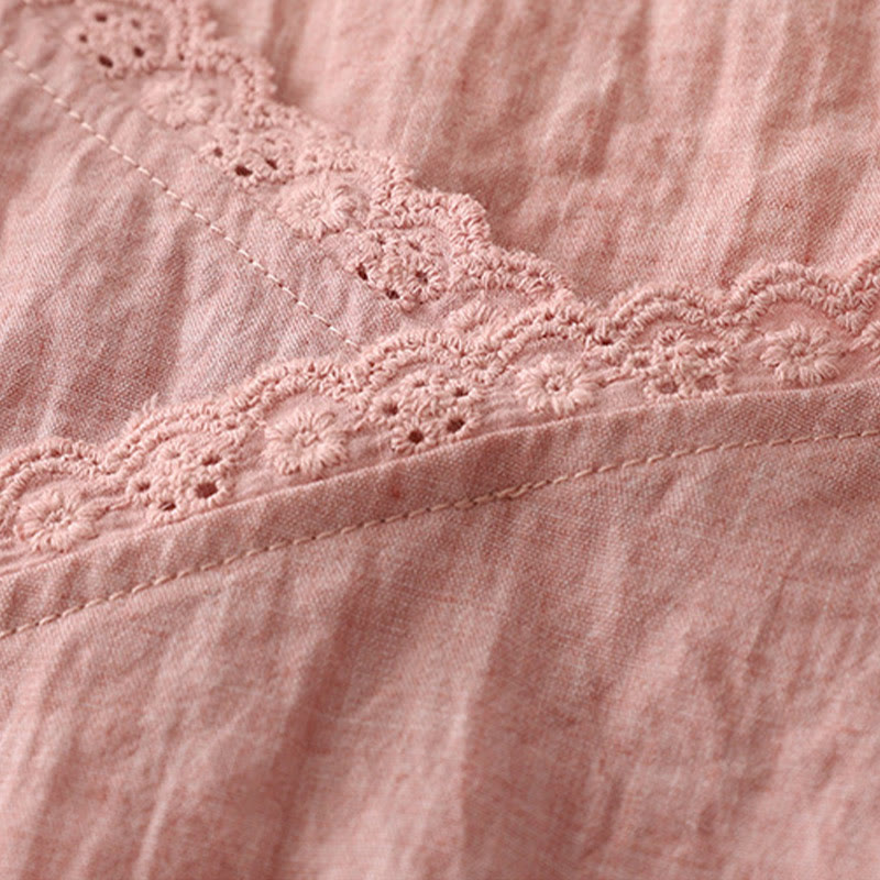 Buddha Stonesヴィンテージ サイドレースアップ スプライシングレース Vネック ノースリーブ レディース ベスト - image 2