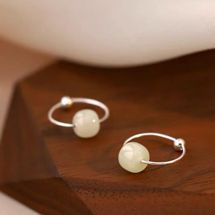 Buddha Stones925 スターリングシルバー 和田翡翠ビーズ 幸運のイヤリング