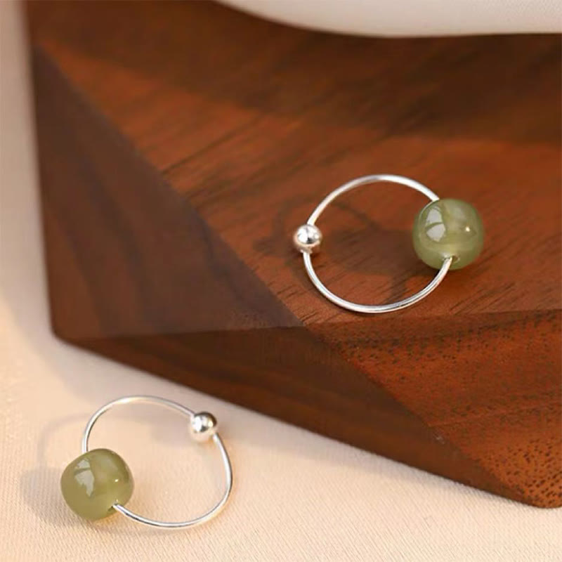 Buddha Stones925 スターリングシルバー 和田翡翠ビーズ 幸運のイヤリング