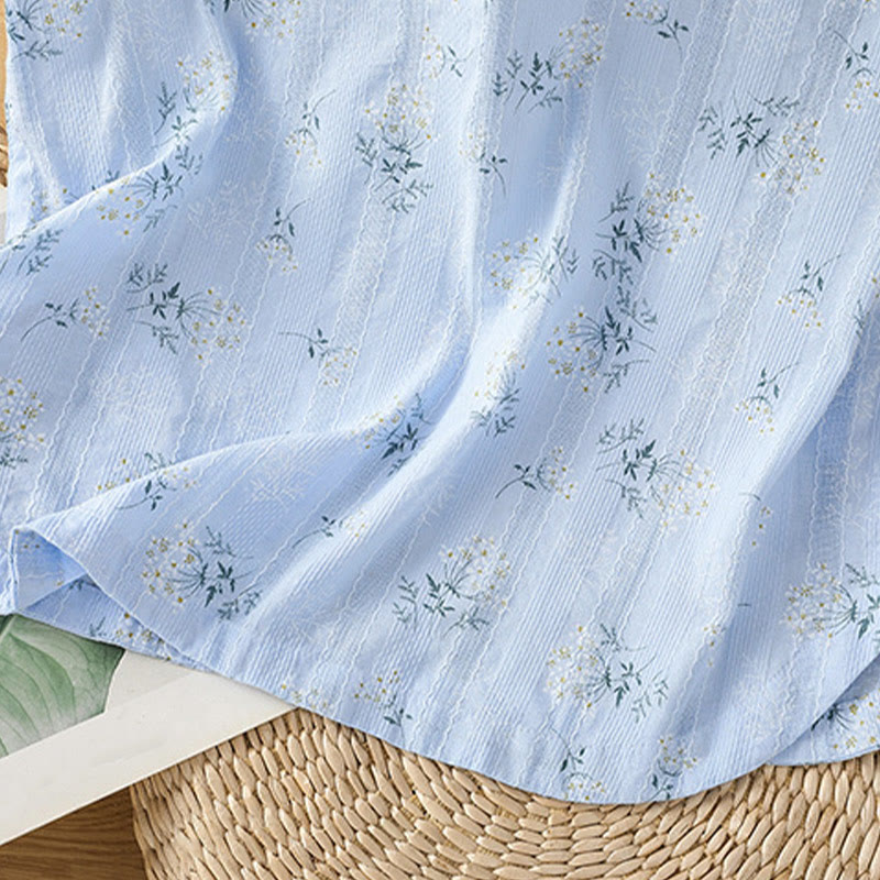 Buddha Stonesのレトロプリント花柄植物柄中国風カエルボタンデザインレディースコットンノースリーブベスト - image 26