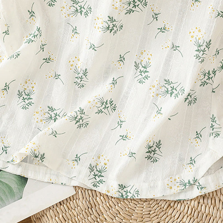 Buddha Stonesのレトロプリント花柄植物柄中国風カエルボタンデザインレディースコットンノースリーブベスト - image 9