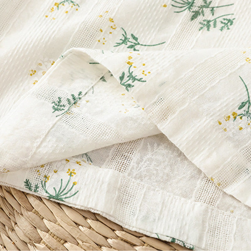 Buddha Stonesのレトロプリント花柄植物柄中国風カエルボタンデザインレディースコットンノースリーブベスト - image 8