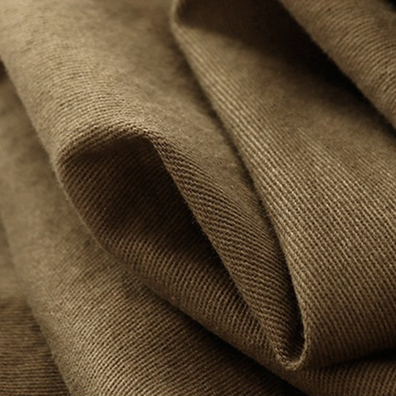 Buddha Stonesヴィンテージ プレーン ドローストリング ボタンデザイン スライド スリット レディース コットン リネン 7-8丈 スカート ポケット付き - image 3