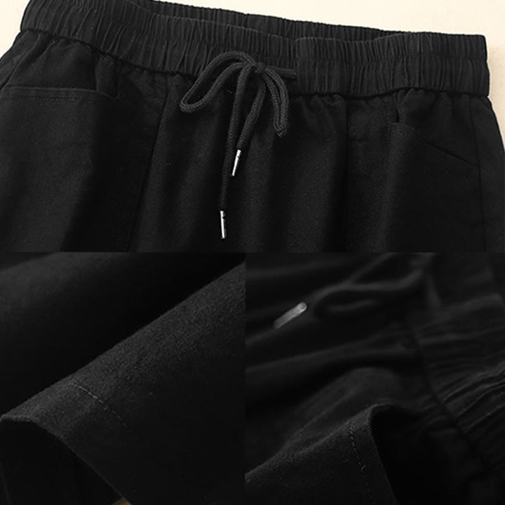 Buddha Stonesヴィンテージ プレーン ドローストリング ボタンデザイン スライド スリット レディース コットン リネン 7-8丈 スカート ポケット付き - image 8