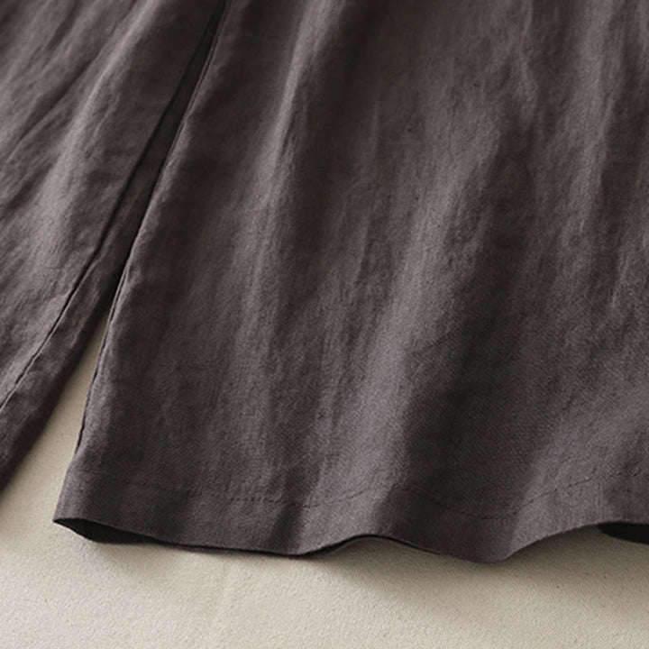 Buddha Stonesカジュアル カラーブロック ドローストリング レディース コットン ワイドレッグパンツ ポケット付き - image 8