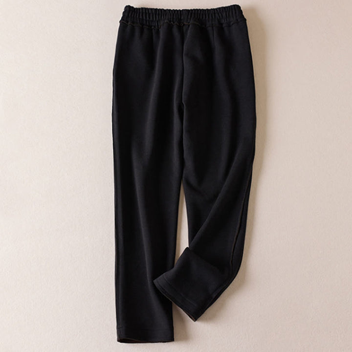 Buddha Stonesカジュアル カラーブロック ドローストリング レディース コットン ワイドレッグパンツ ポケット付き - image 11