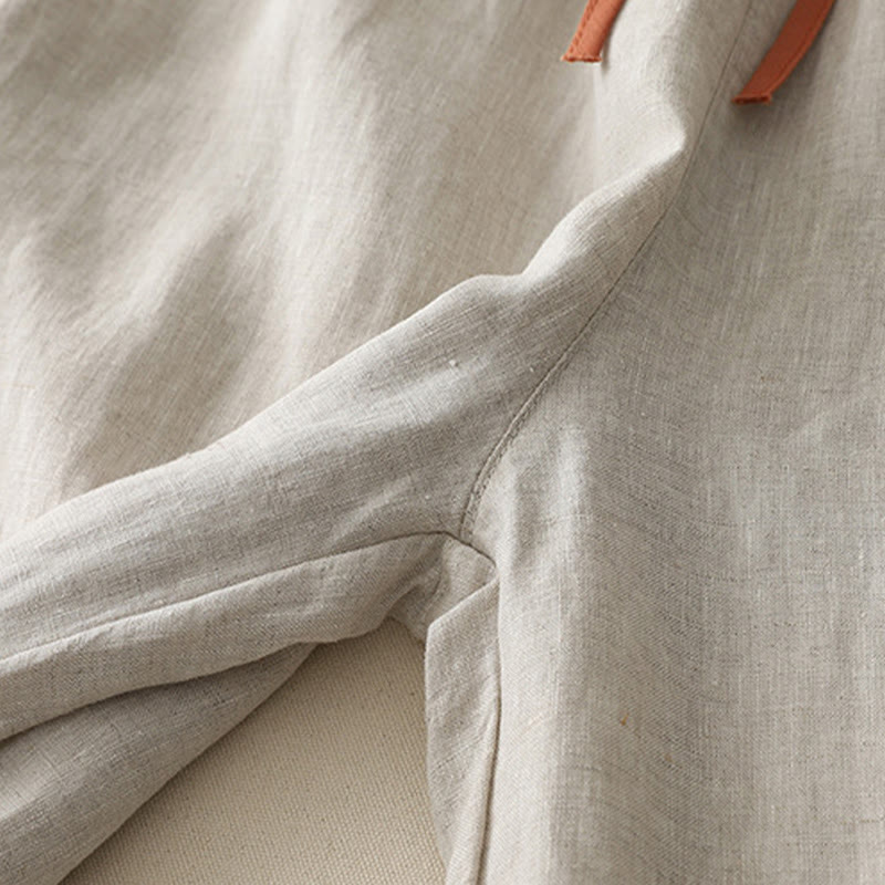 Buddha Stonesカジュアル カラーブロック ドローストリング レディース コットン ワイドレッグパンツ ポケット付き - image 20