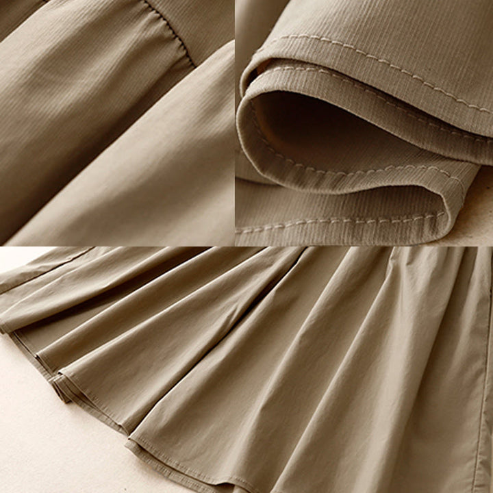 Buddha Stonesカジュアル ルーズ 無地 レディース コットン 伸縮性 7-8丈 ワイドレッグパンツ ポケット付き