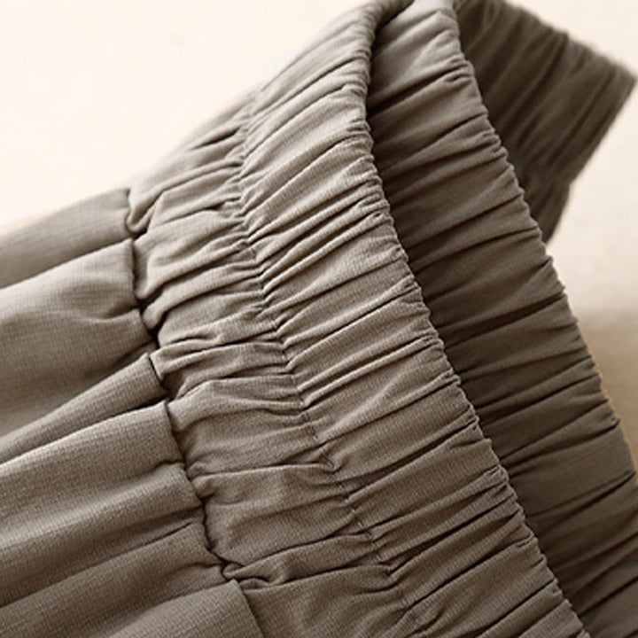 Buddha Stonesカジュアル ルーズ 無地 レディース コットン 伸縮性 7-8丈 ワイドレッグパンツ ポケット付き