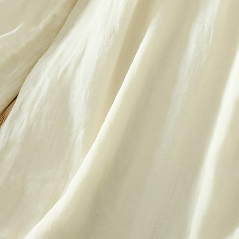 Buddha Stonesカジュアル 無地 裏地 リボン 伸縮性 レディース ポリエステル ワイドレッグパンツ ポケット付き