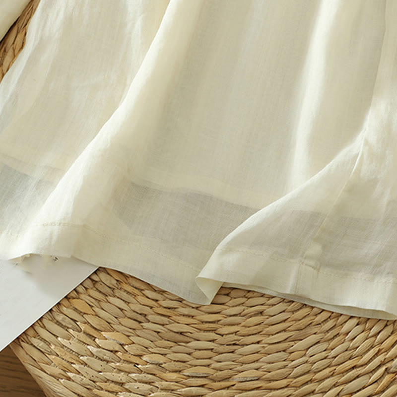 Buddha Stonesカジュアル 無地 裏地 リボン 伸縮性 レディース ポリエステル ワイドレッグパンツ ポケット付き