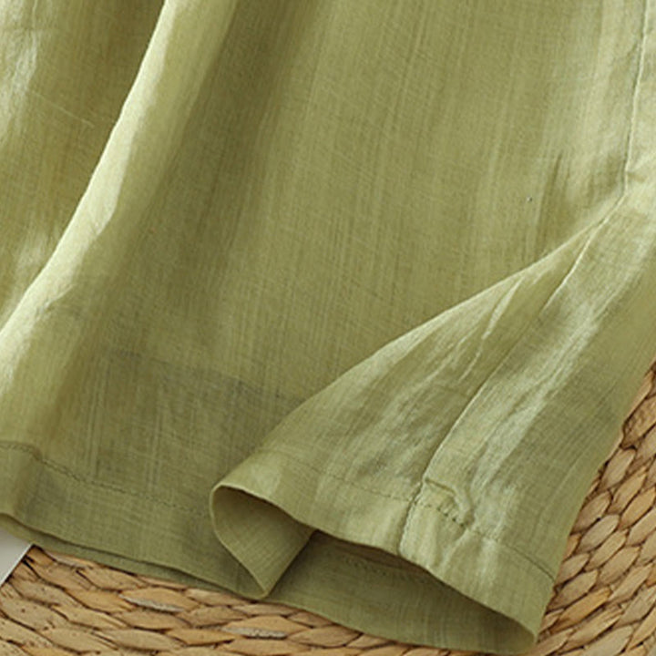 Buddha Stonesカジュアル 無地 裏地 リボン 伸縮性 レディース ポリエステル ワイドレッグパンツ ポケット付き