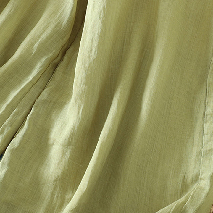 Buddha Stonesカジュアル 無地 裏地 リボン 伸縮性 レディース ポリエステル ワイドレッグパンツ ポケット付き