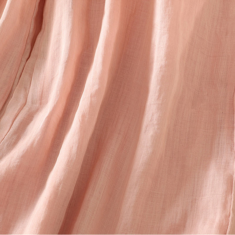 Buddha Stonesカジュアル 無地 裏地 リボン 伸縮性 レディース ポリエステル ワイドレッグパンツ ポケット付き