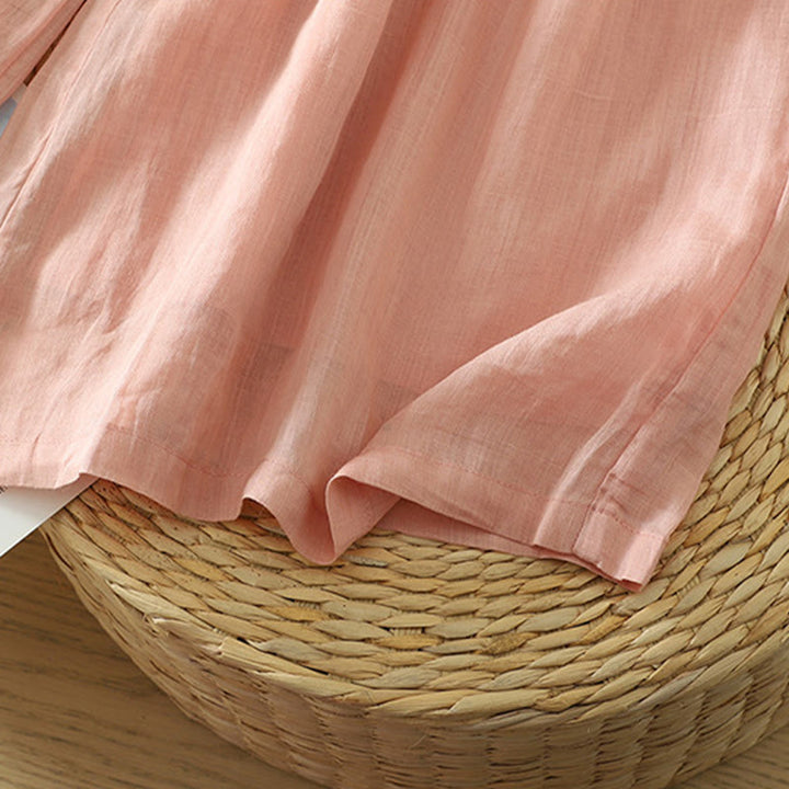 Buddha Stonesカジュアル 無地 裏地 リボン 伸縮性 レディース ポリエステル ワイドレッグパンツ ポケット付き