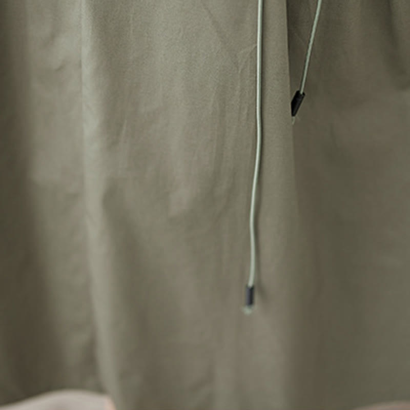 Buddha Stones夏カジュアル 純色 プリーツデザイン レディース コットンスカート