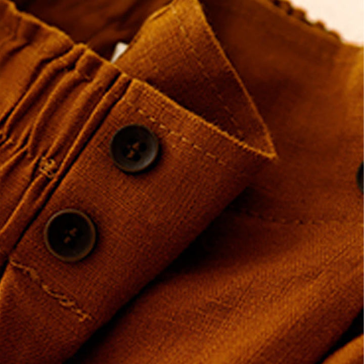 Buddha Stones夏 カジュアル プリーツ 無地 コットン リネン レディース ショートパンツ ポケット付き - image 5