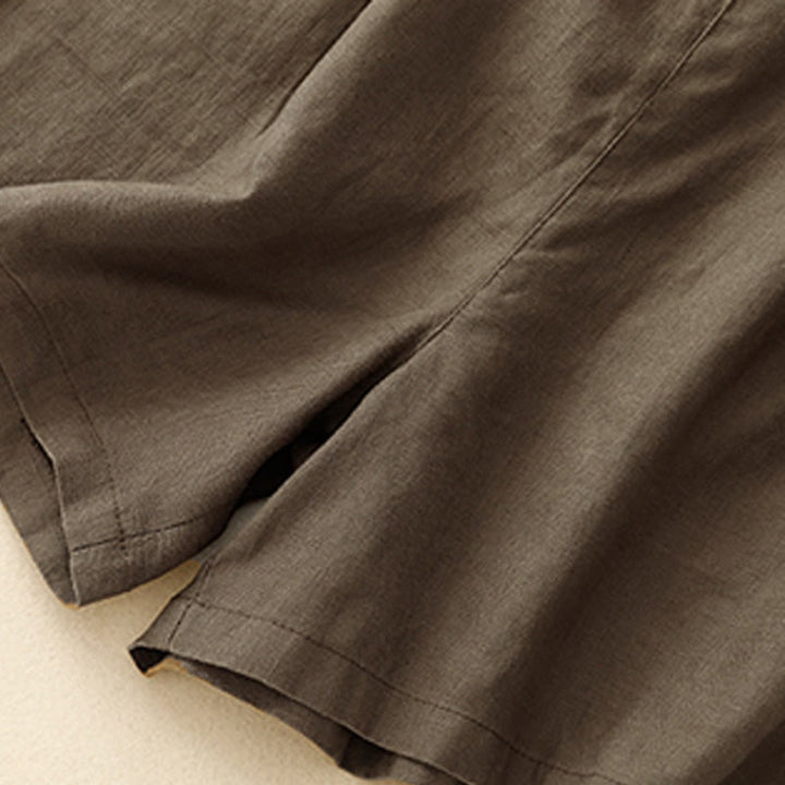 Buddha Stones夏 カジュアル プリーツ 無地 コットン リネン レディース ショートパンツ ポケット付き - image 11