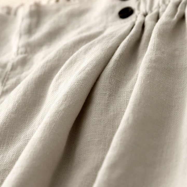 Buddha Stones夏 カジュアル プリーツ 無地 コットン リネン レディース ショートパンツ ポケット付き - image 20