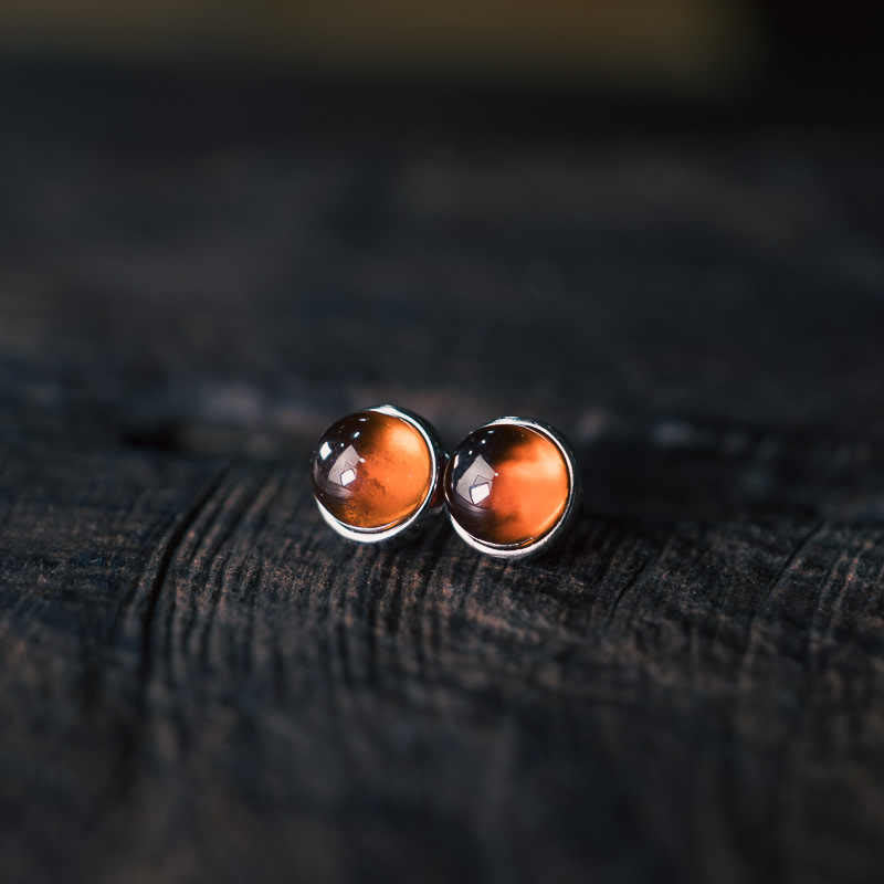 Buddha Stones925スターリングシルバー ガーネットプロテクションイヤリング