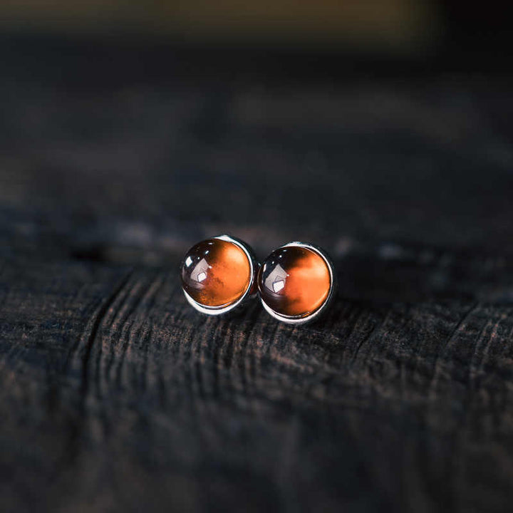 Buddha Stones925スターリングシルバー ガーネットプロテクションイヤリング