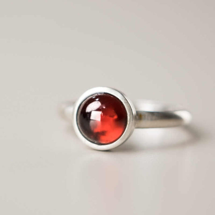 Buddha Stones天然 925 スターリングシルバー ガーネット 調節可能 プロテクションリング