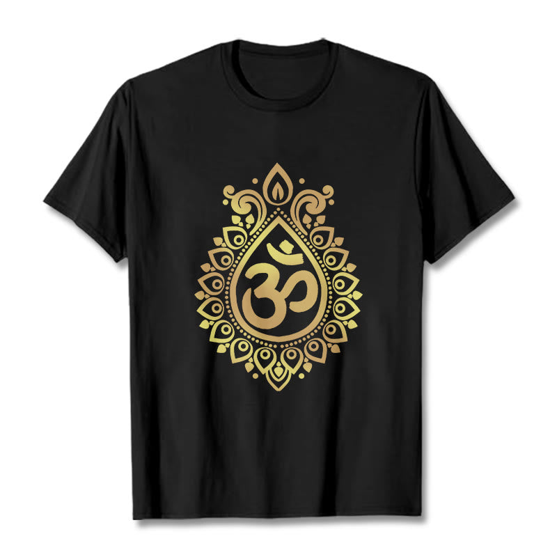 Buddha StonesウォータードロップOMデザインTシャツ - 黒 - 2XL - image 1